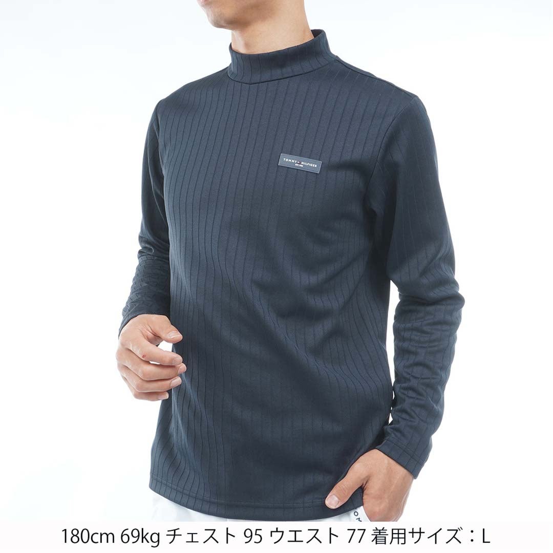 トミーヒルフィガー　ゴルフウェア　モックネックシャツ　新品未使用　サイズM トミー ヒルフィガー ゴルフ]メンズ 針抜きジャガード フラッグモック