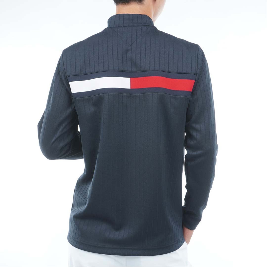 [トミー ヒルフィガー ゴルフ]　TOMMY HILFIGER GOLF　メンズ 針抜きジャガード フラッグモックシャツ　THMA661　ホワイト　詳細10