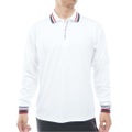 [トミー ヒルフィガー ゴルフ]TOMMY HILFIGER GOLF　メンズ 針抜きジャガード 長袖ポロシャツ　ホワイト　THMA663　詳細