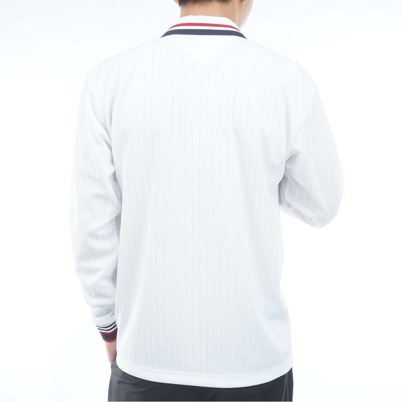 [トミー ヒルフィガー ゴルフ]TOMMY HILFIGER GOLF　メンズ 針抜きジャガード 長袖ポロシャツ　ホワイト　THMA663　詳細2