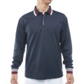 [トミー ヒルフィガー ゴルフ]TOMMY HILFIGER GOLF　メンズ 針抜きジャガード 長袖ポロシャツ　ネイビー　THMA663　詳細