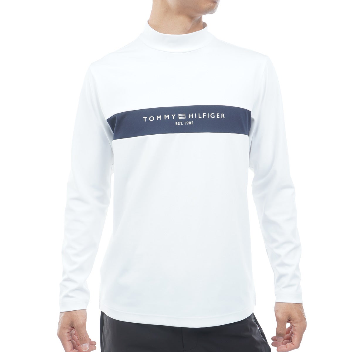 [トミー ヒルフィガー ゴルフ] TOMMY HILFIGER GOLF メンズ ベア天 長袖モックシャツ　THMA664　ホワイト　詳細