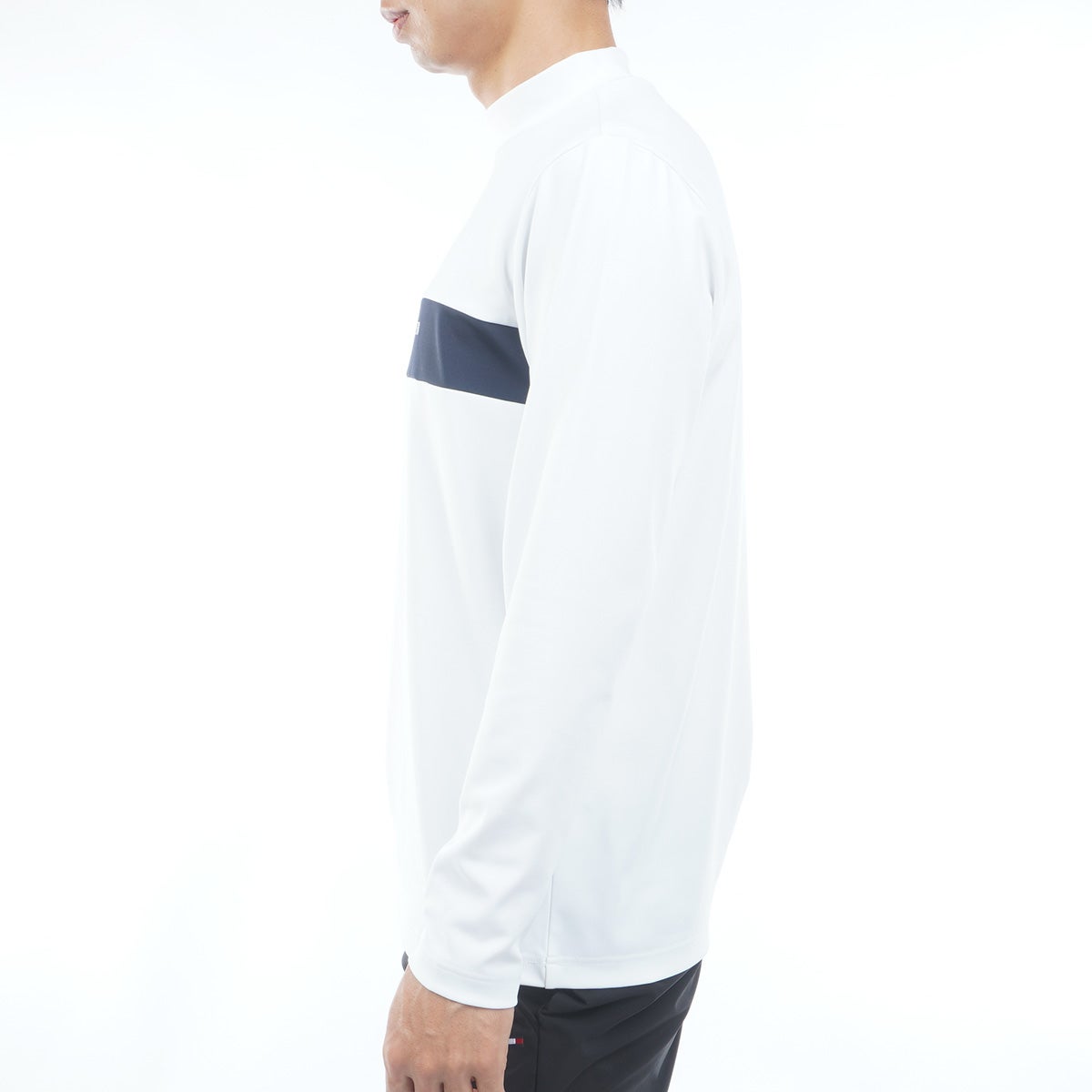 [トミー ヒルフィガー ゴルフ] TOMMY HILFIGER GOLF メンズ ベア天 長袖モックシャツ　THMA664　ホワイト　詳細2