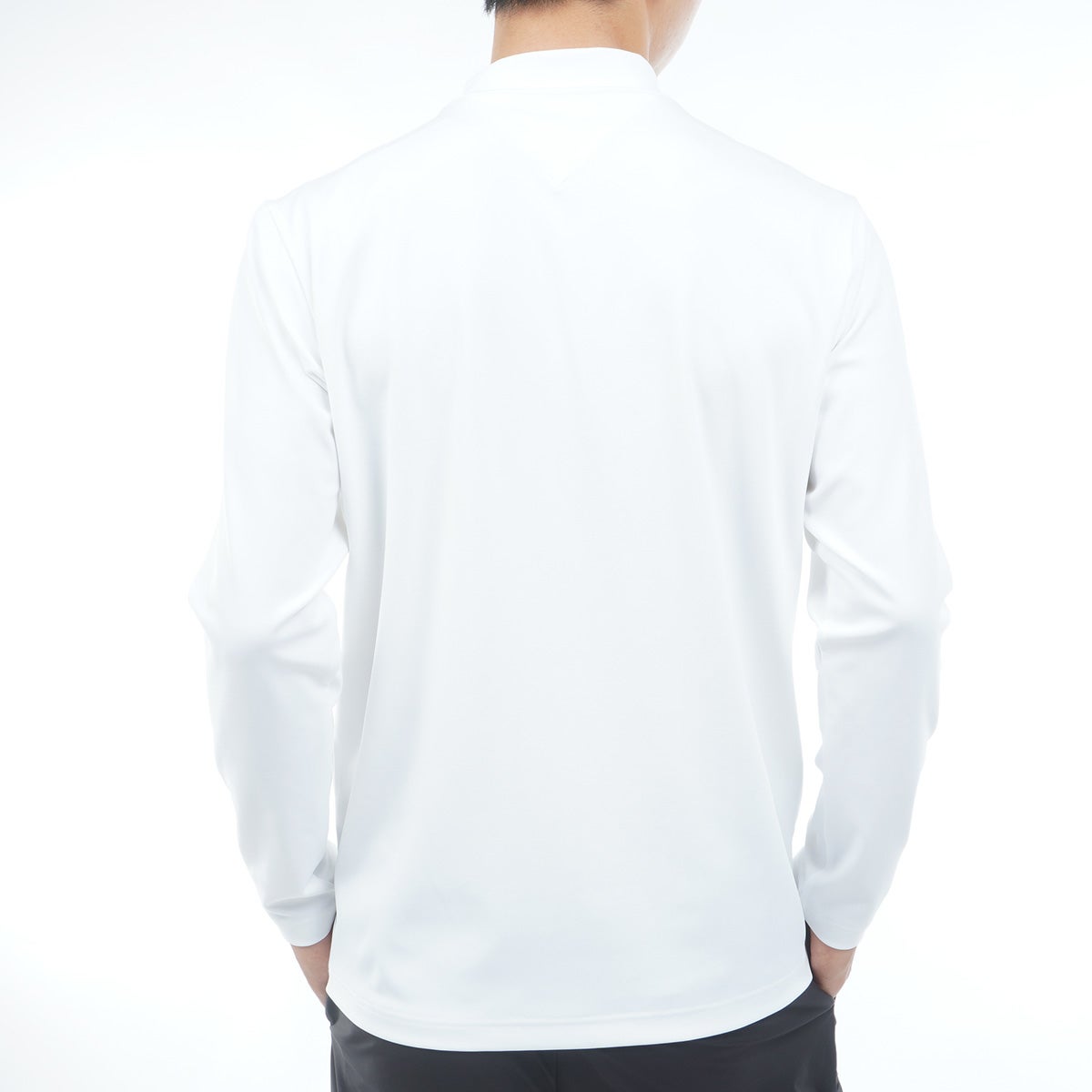 [トミー ヒルフィガー ゴルフ] TOMMY HILFIGER GOLF メンズ ベア天 長袖モックシャツ　THMA664　ホワイト　詳細3
