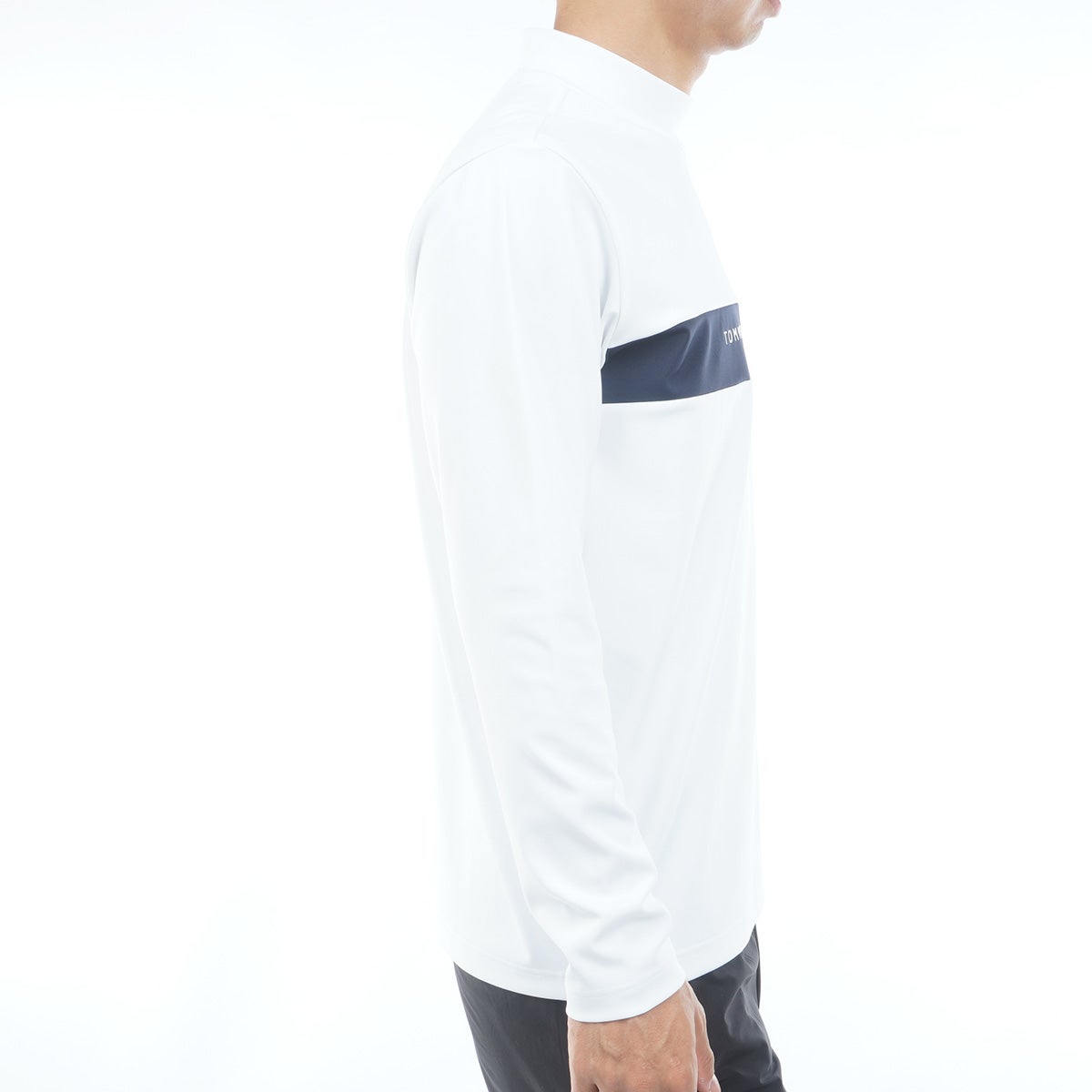 [トミー ヒルフィガー ゴルフ] TOMMY HILFIGER GOLF メンズ ベア天 長袖モックシャツ　THMA664　ホワイト　詳細4