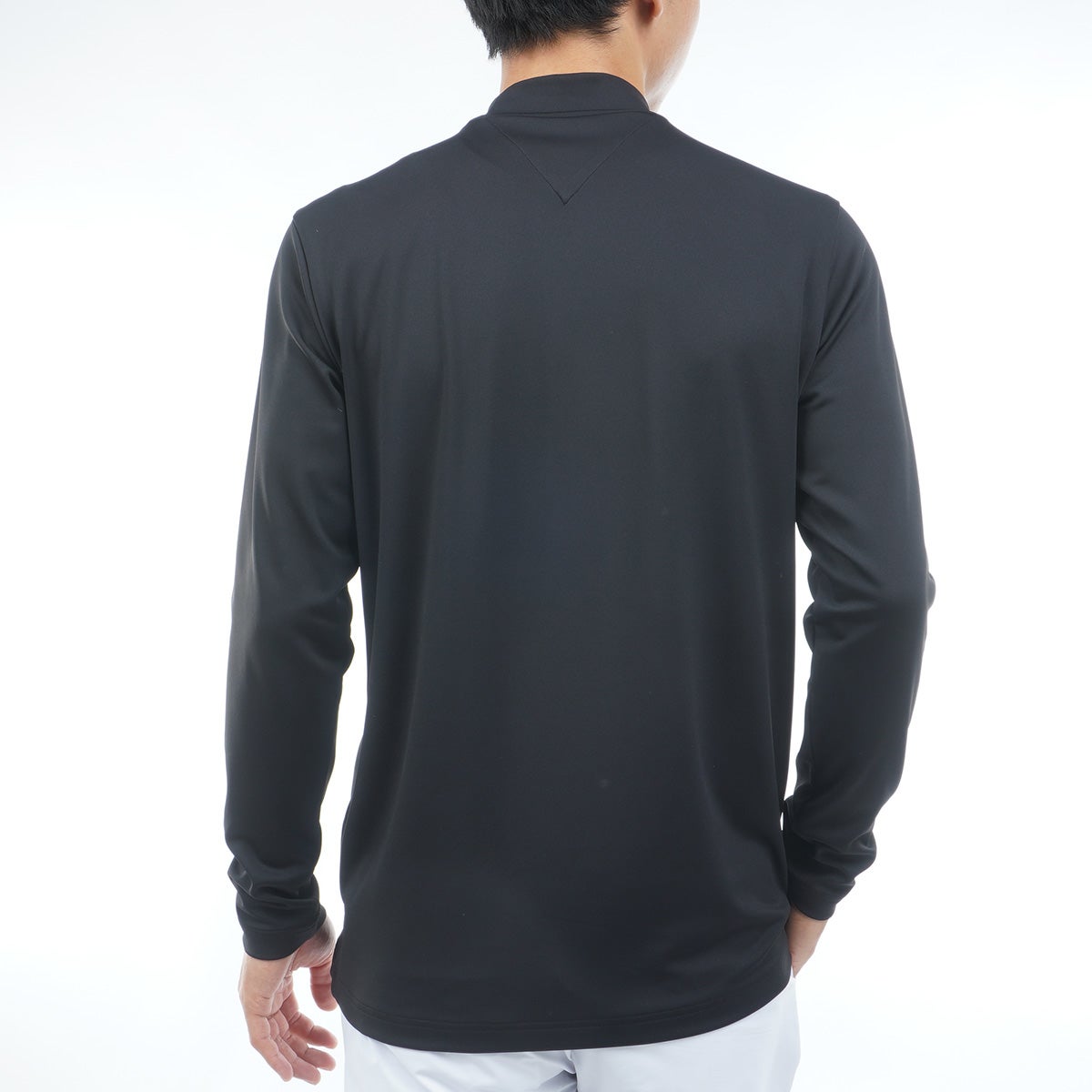 [トミー ヒルフィガー ゴルフ] TOMMY HILFIGER GOLF メンズ ベア天 長袖モックシャツ　THMA664　ホワイト　詳細[トミー ヒルフィガー ゴルフ] TOMMY HILFIGER GOLF メンズ ベア天 長袖モックシャツ　THMA664　ブラック　詳細2