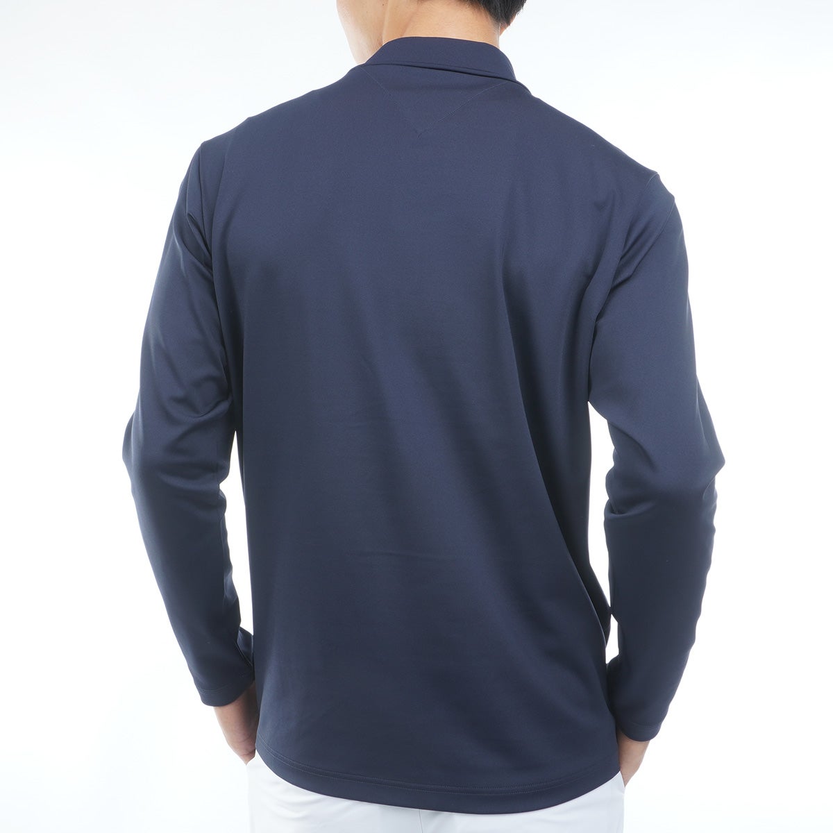[トミー ヒルフィガー ゴルフ] TOMMY HILFIGER GOLF メンズ ベア天 長袖モックシャツ　THMA664　ホワイト　詳細[トミー ヒルフィガー ゴルフ] TOMMY HILFIGER GOLF メンズ ベア天 長袖モックシャツ　THMA664　ネイビー　詳細2