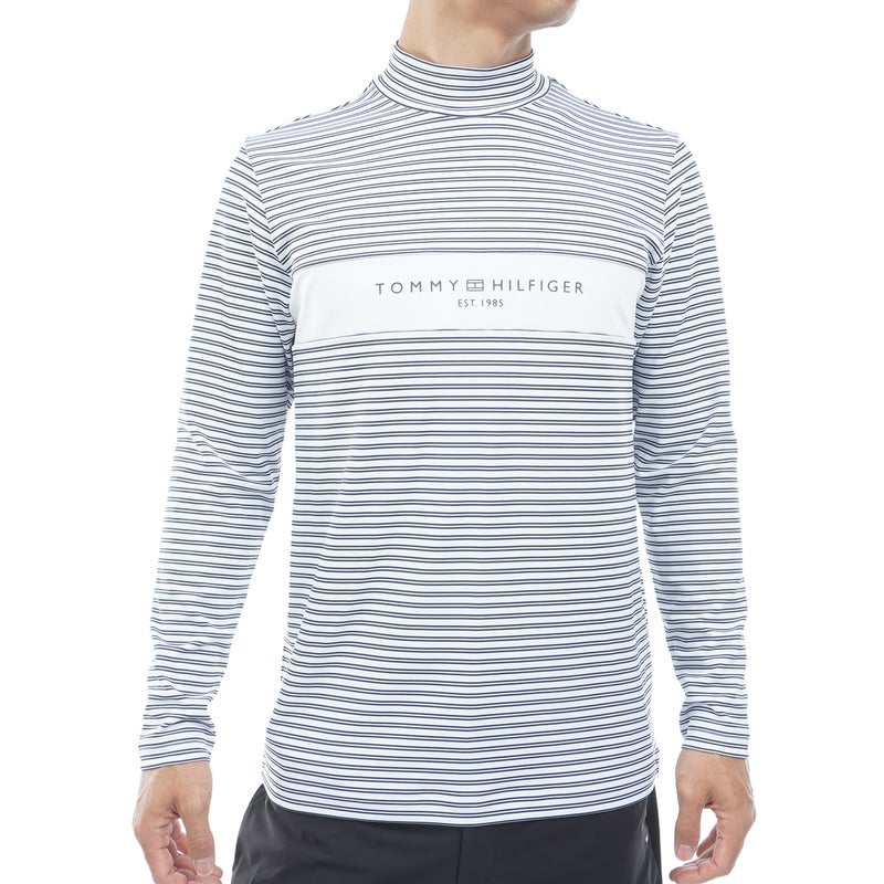 [トミー ヒルフィガー ゴルフ] TOMMY HILFIGER GOLF メンズ ベア天 長袖モックシャツ　THMA664　ホワイト　詳細[トミー ヒルフィガー ゴルフ] TOMMY HILFIGER GOLF メンズ ベア天 長袖モックシャツ　THMA664　マルチ　詳細