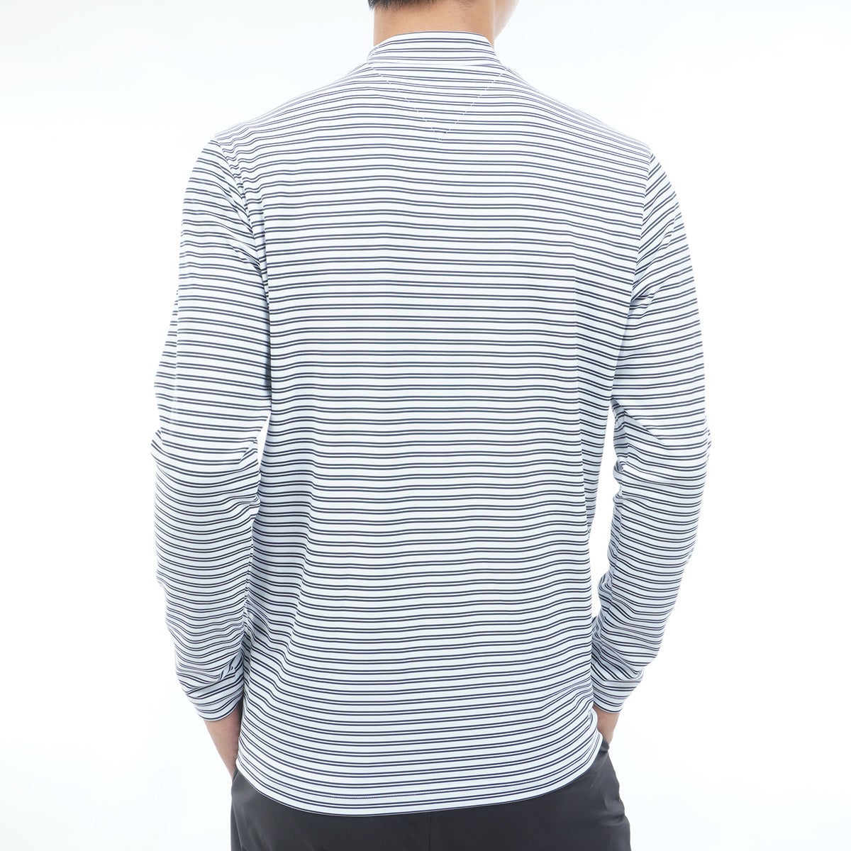 [トミー ヒルフィガー ゴルフ] TOMMY HILFIGER GOLF メンズ ベア天 長袖モックシャツ　THMA664　ホワイト　詳細[トミー ヒルフィガー ゴルフ] TOMMY HILFIGER GOLF メンズ ベア天 長袖モックシャツ　THMA664　マルチ　詳細2