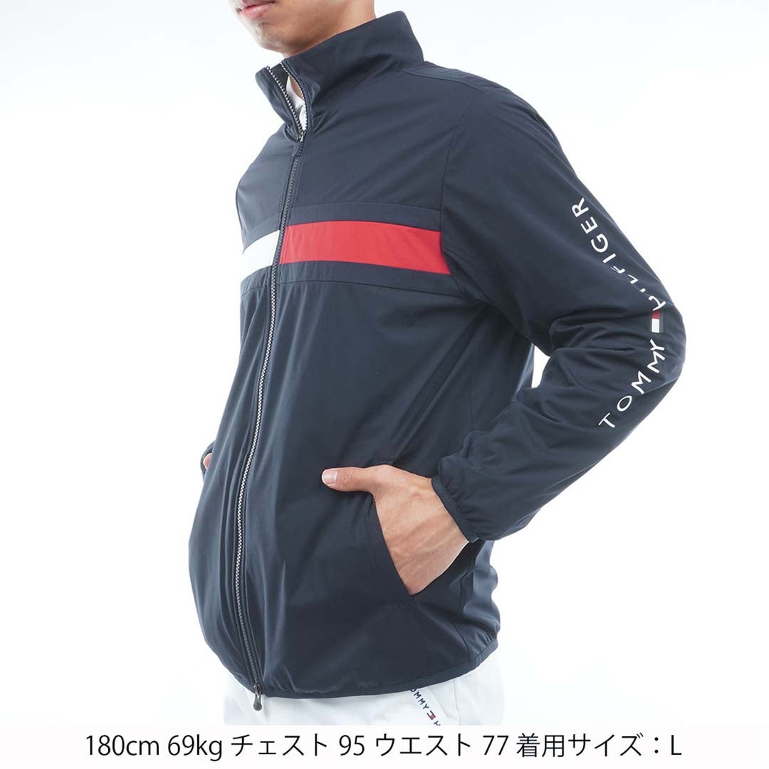 [トミー ヒルフィガー ゴルフ]　TOMMY HILFIGER GOLF　メンズ フラッグ ウインドジャケット　THMA666　ネイビー　詳細1