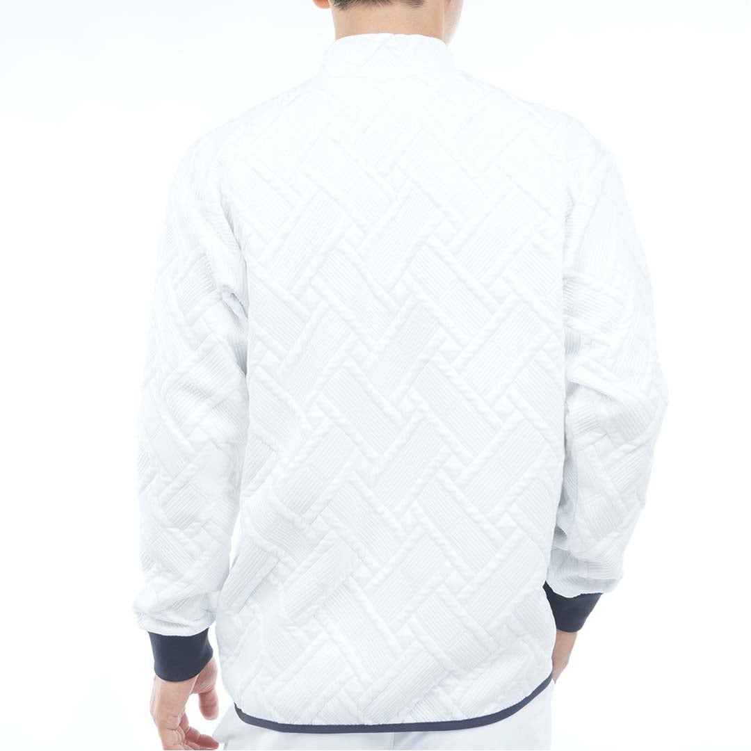  [トミー ヒルフィガー ゴルフ]TOMMY HILFIGER GOLF メンズ キルトジャガード モックスウェット THMA667 ホワイト　詳細3
