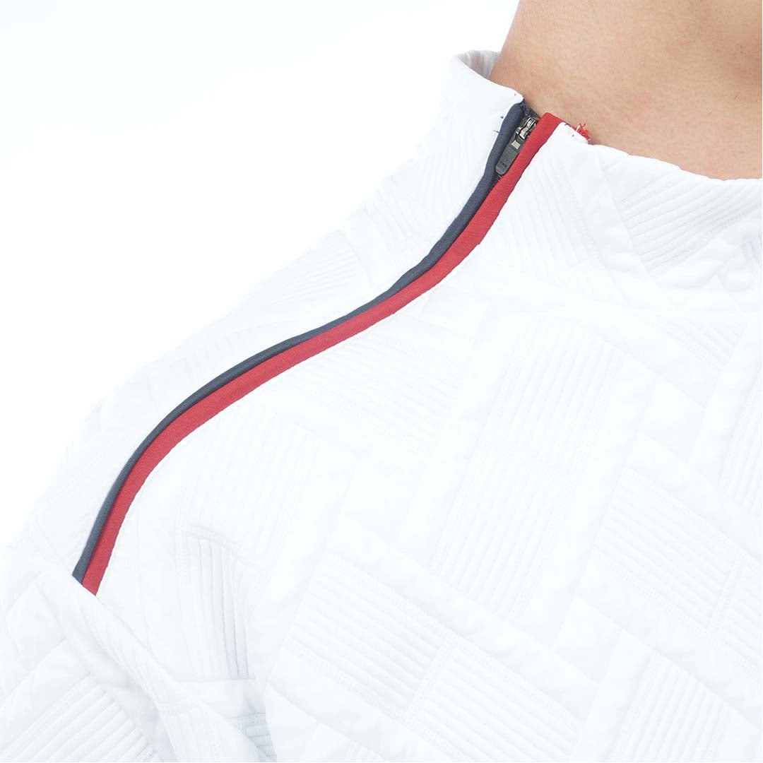  [トミー ヒルフィガー ゴルフ]TOMMY HILFIGER GOLF メンズ キルトジャガード モックスウェット THMA667 ホワイト　詳細6