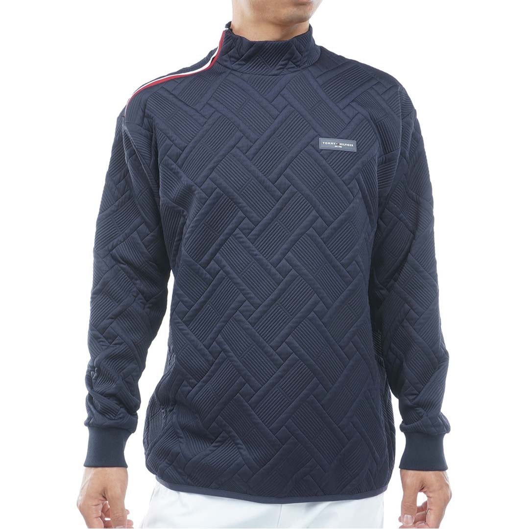  [トミー ヒルフィガー ゴルフ]TOMMY HILFIGER GOLF メンズ キルトジャガード モックスウェット THMA667 ネイビー　詳細