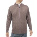 [トミー ヒルフィガー ゴルフ] TOMMY HILFIGER GOLF メンズ ケーブル柄 ニットジャケット　THMA668　モカ　詳細