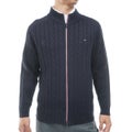 [トミー ヒルフィガー ゴルフ] TOMMY HILFIGER GOLF メンズ ケーブル柄 ニットジャケット　THMA668　ネイビー　詳細