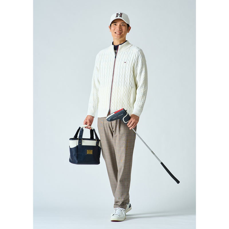 [トミー ヒルフィガー ゴルフ] TOMMY HILFIGER GOLF メンズ ケーブル柄 ニットジャケット　THMA668　詳細1