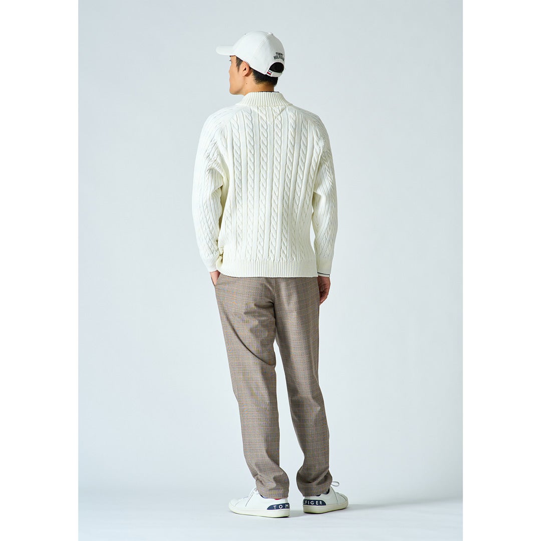 [トミー ヒルフィガー ゴルフ] TOMMY HILFIGER GOLF メンズ ケーブル柄 ニットジャケット　THMA668　詳細2