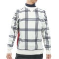 [トミー ヒルフィガー ゴルフ] TOMMY HILFIGER GOLF メンズ チェックジャガード クルーネックニット THMA669 アイボリー　詳細