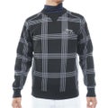 [トミー ヒルフィガー ゴルフ] TOMMY HILFIGER GOLF メンズ チェックジャガード クルーネックニット THMA669 ブラック　詳細