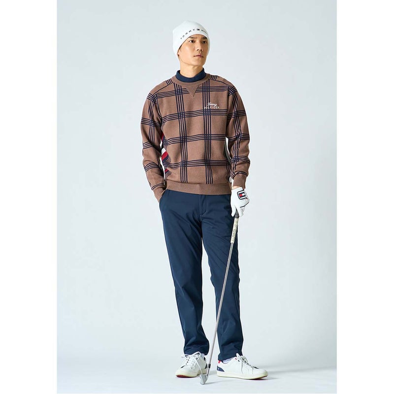 [トミー ヒルフィガー ゴルフ] TOMMY HILFIGER GOLF メンズ チェックジャガード クルーネックニット THMA669 詳細1