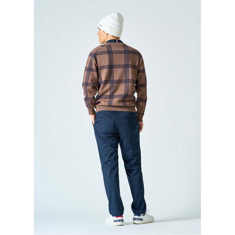 [トミー ヒルフィガー ゴルフ] TOMMY HILFIGER GOLF メンズ チェックジャガード クルーネックニット THMA669 詳細㊁