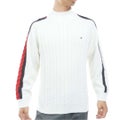 [トミー ヒルフィガー ゴルフ] TOMMY HILFIGER GOLF メンズ ケーブル柄 袖トリコライン ハイネックニット THMA670 オフホワイト　詳細