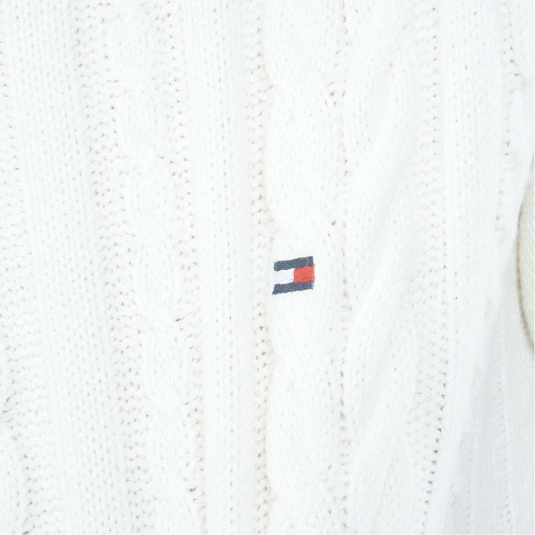 [トミー ヒルフィガー ゴルフ] TOMMY HILFIGER GOLF メンズ ケーブル柄 袖トリコライン ハイネックニット THMA670 オフホワイト　詳細7