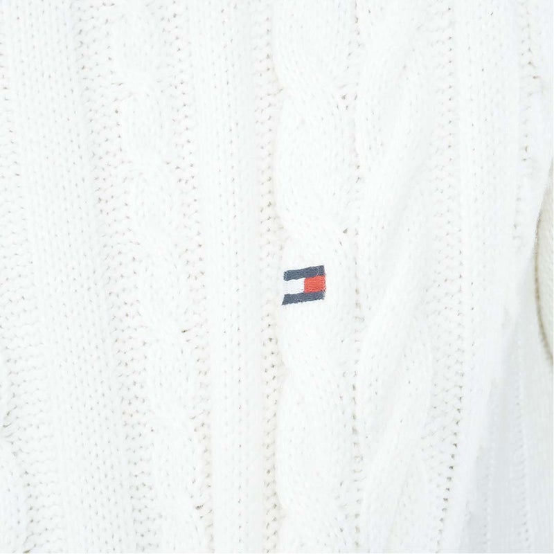 [トミー ヒルフィガー ゴルフ] TOMMY HILFIGER GOLF メンズ ケーブル柄 袖トリコライン ハイネックニット THMA670 オフホワイト　詳細7