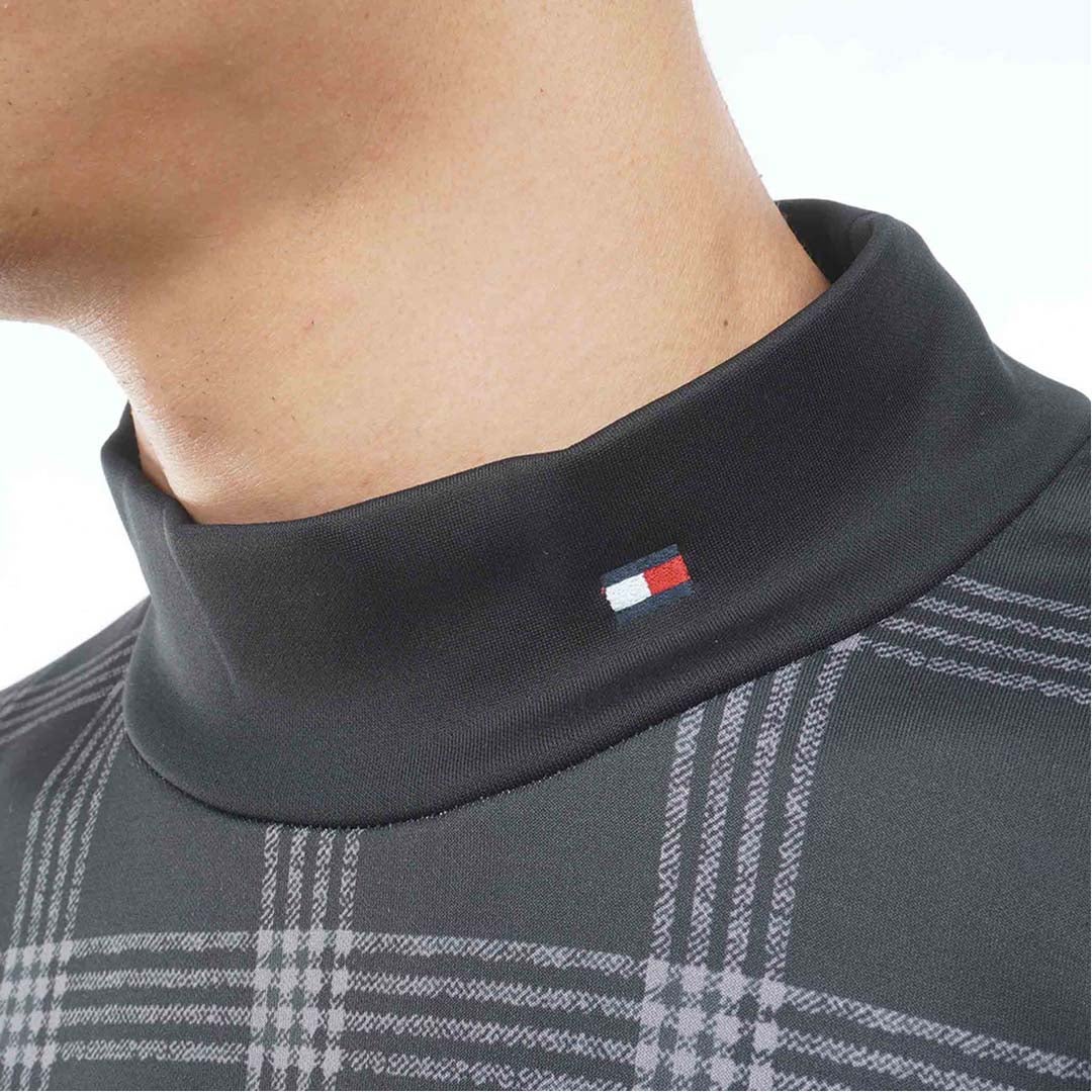 [トミー ヒルフィガー ゴルフ]TOMMY HILFIGER GOLF　メンズ スムース裏起毛 チェック柄 長袖ハイネックシャツ　ブラック　THMA672　詳細6