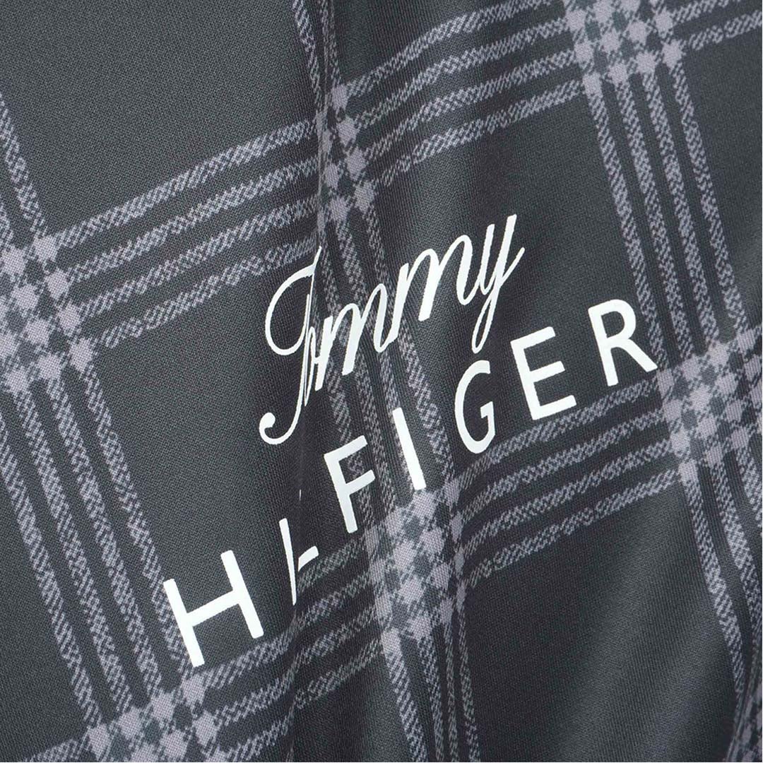 [トミー ヒルフィガー ゴルフ]TOMMY HILFIGER GOLF　メンズ スムース裏起毛 チェック柄 長袖ハイネックシャツ　ブラック　THMA672　詳細7
