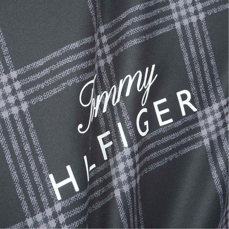 [トミー ヒルフィガー ゴルフ]TOMMY HILFIGER GOLF　メンズ スムース裏起毛 チェック柄 長袖ハイネックシャツ　ブラック　THMA672　詳細7