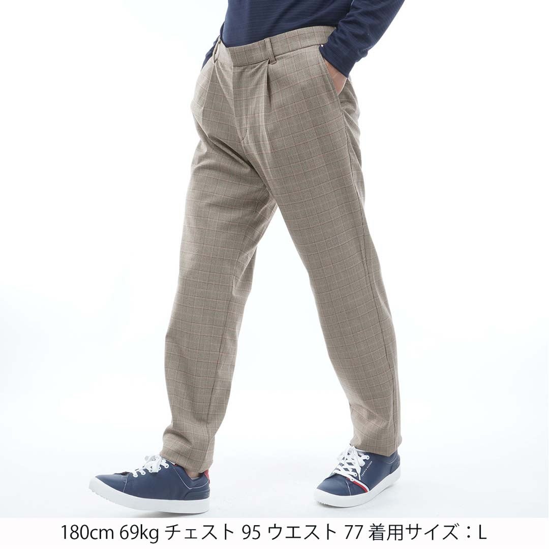 [トミー ヒルフィガー ゴルフ]　TOMMY HILFIGER GOLF　メンズ ストレッチツイード テーパードパンツ　THMA673　ブラウン　詳細1