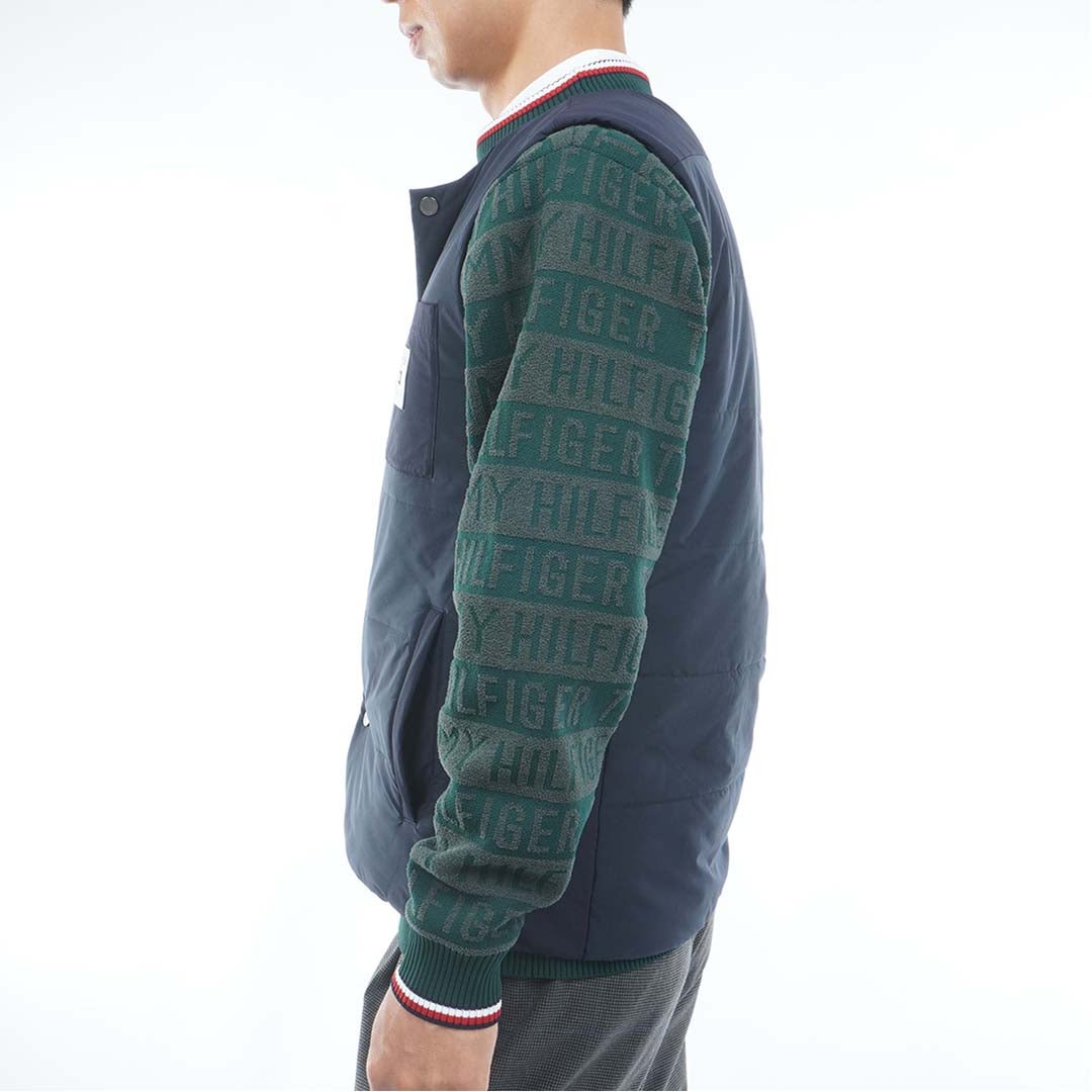  [トミー ヒルフィガー ゴルフ]TOMMY HILFIGER GOLF メンズ ノーカラー 中綿ベスト THMA674 ネイビー　詳細2