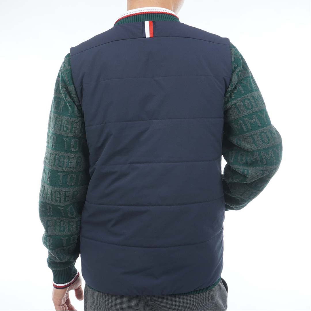  [トミー ヒルフィガー ゴルフ]TOMMY HILFIGER GOLF メンズ ノーカラー 中綿ベスト THMA674 ネイビー　詳細3