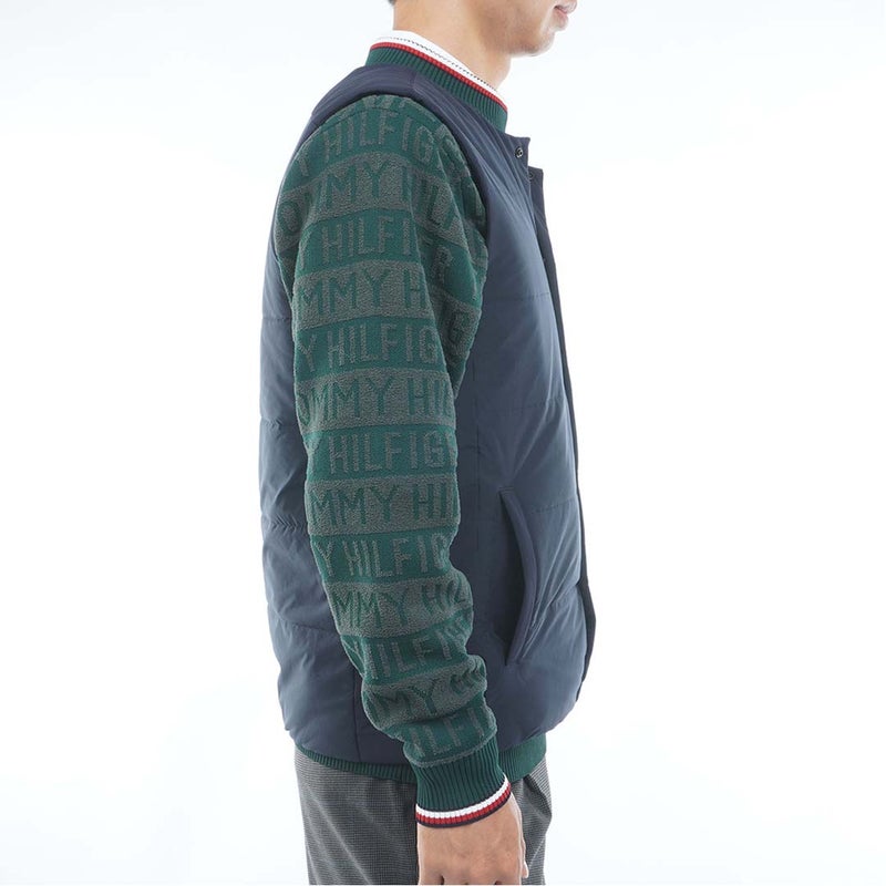  [トミー ヒルフィガー ゴルフ]TOMMY HILFIGER GOLF メンズ ノーカラー 中綿ベスト THMA674 ネイビー　詳細4
