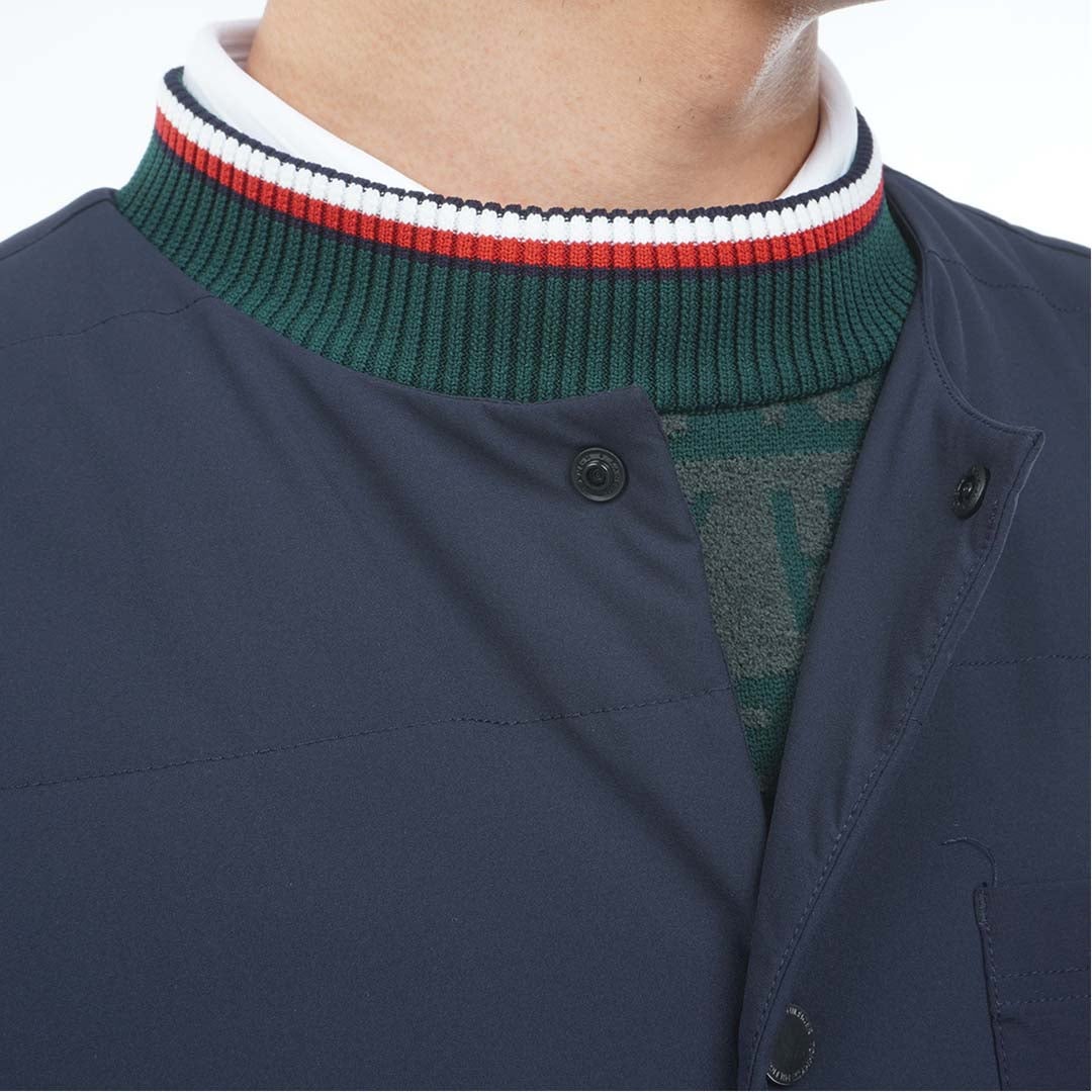 [トミー ヒルフィガー ゴルフ]TOMMY HILFIGER GOLF メンズ ノーカラー 中綿ベスト THMA674 ネイビー　詳細8