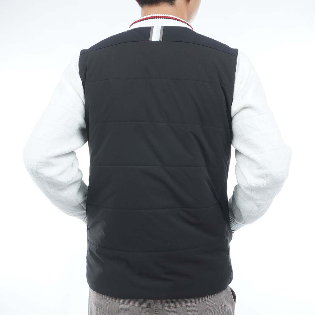  [トミー ヒルフィガー ゴルフ]TOMMY HILFIGER GOLF メンズ ノーカラー 中綿ベスト THMA674 ブラック　詳細2