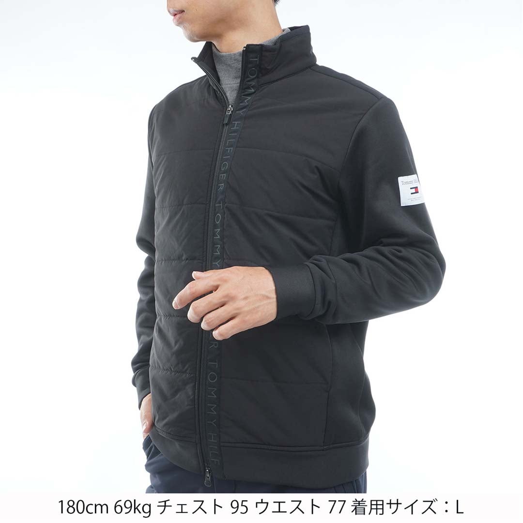  [トミー ヒルフィガー ゴルフ]TOMMY HILFIGER GOLF メンズ アクションプリーツ ハイブリッド 中綿ジャケット THMA676 ブラック　詳細1