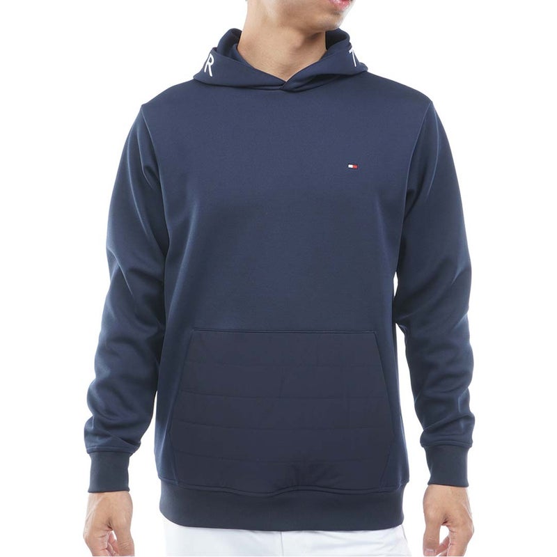  [トミー ヒルフィガー ゴルフ]TOMMY HILFIGER GOLF メンズ ハイブリット ポケット スウェットフーディー THMA677 ネイビー　詳細