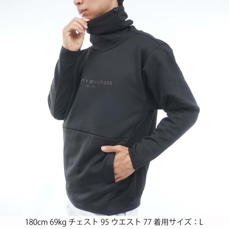 [トミー ヒルフィガー ゴルフ]TOMMY HILFIGER GOLF　メンズ ネックウォーマー付 スウェット　ブラック　THMA678　詳細1