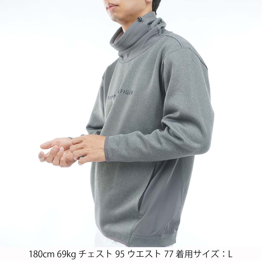 [トミー ヒルフィガー ゴルフ]TOMMY HILFIGER GOLF　メンズ ネックウォーマー付 スウェット　グレー　THMA678　詳細1