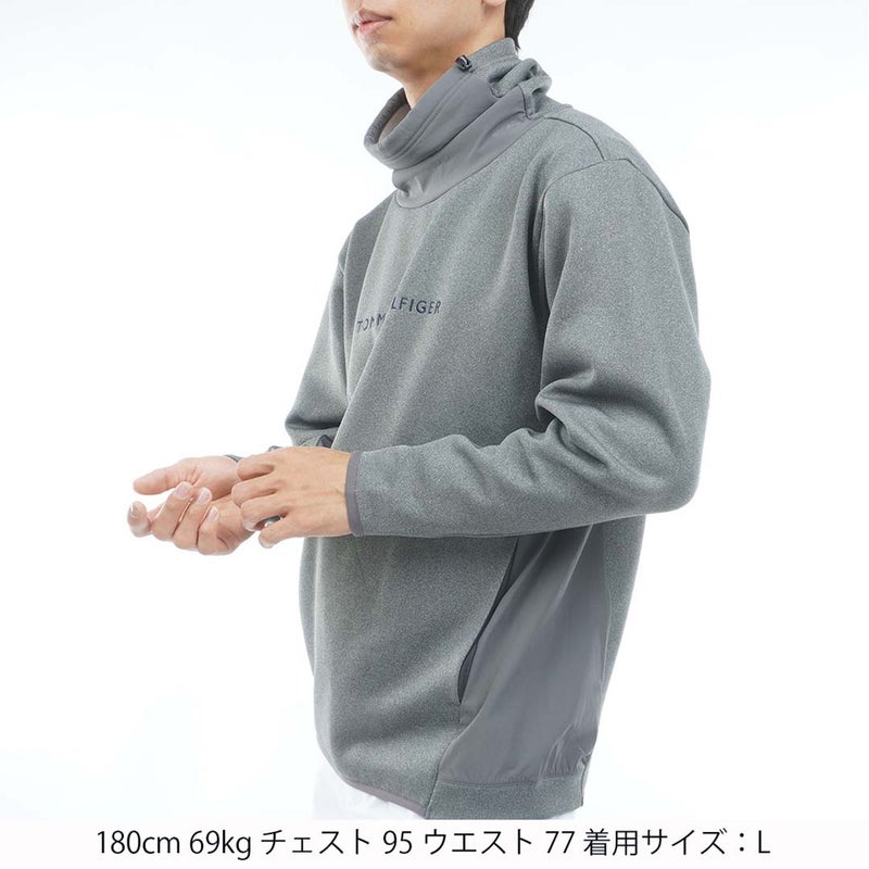 [トミー ヒルフィガー ゴルフ]TOMMY HILFIGER GOLF　メンズ ネックウォーマー付 スウェット　グレー　THMA678　詳細1