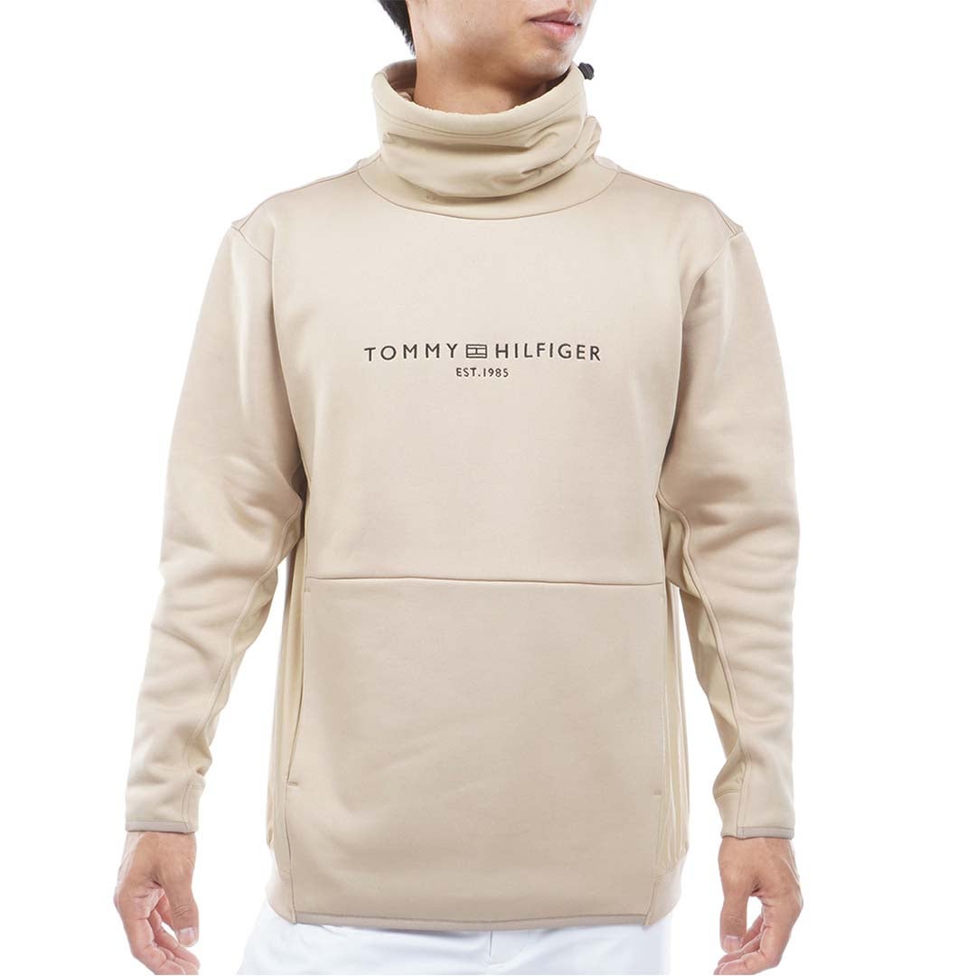 [トミー ヒルフィガー ゴルフ]TOMMY HILFIGER GOLF　メンズ ネックウォーマー付 スウェット　サンドベージュ　THMA678　詳細