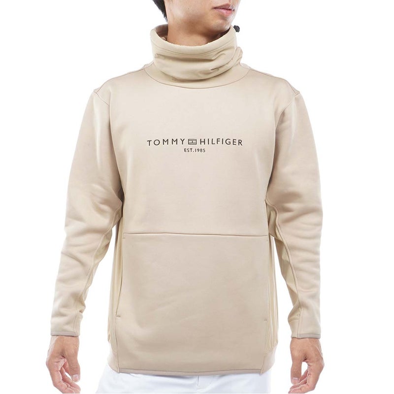 [トミー ヒルフィガー ゴルフ]TOMMY HILFIGER GOLF　メンズ ネックウォーマー付 スウェット　サンドベージュ　THMA678　詳細