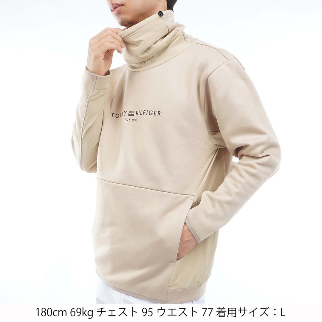 [トミー ヒルフィガー ゴルフ]TOMMY HILFIGER GOLF　メンズ ネックウォーマー付 スウェット　サンドベージュ　THMA678　詳細1