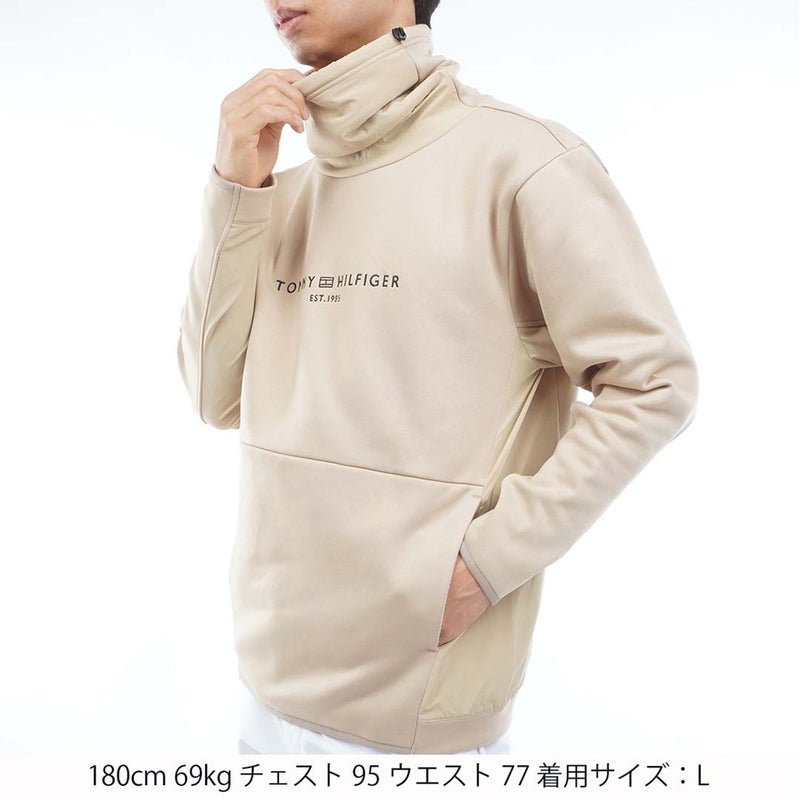 [トミー ヒルフィガー ゴルフ]TOMMY HILFIGER GOLF　メンズ ネックウォーマー付 スウェット　サンドベージュ　THMA678　詳細1