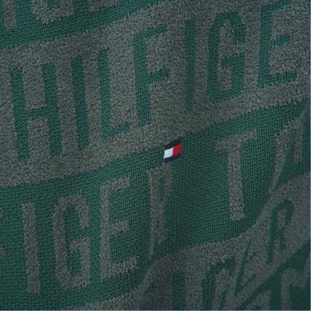 [トミー ヒルフィガー ゴルフ] TOMMY HILFIGER GOLF メンズ ロゴジャガード ハイネックニット THMA679 オリーブ　詳細7
