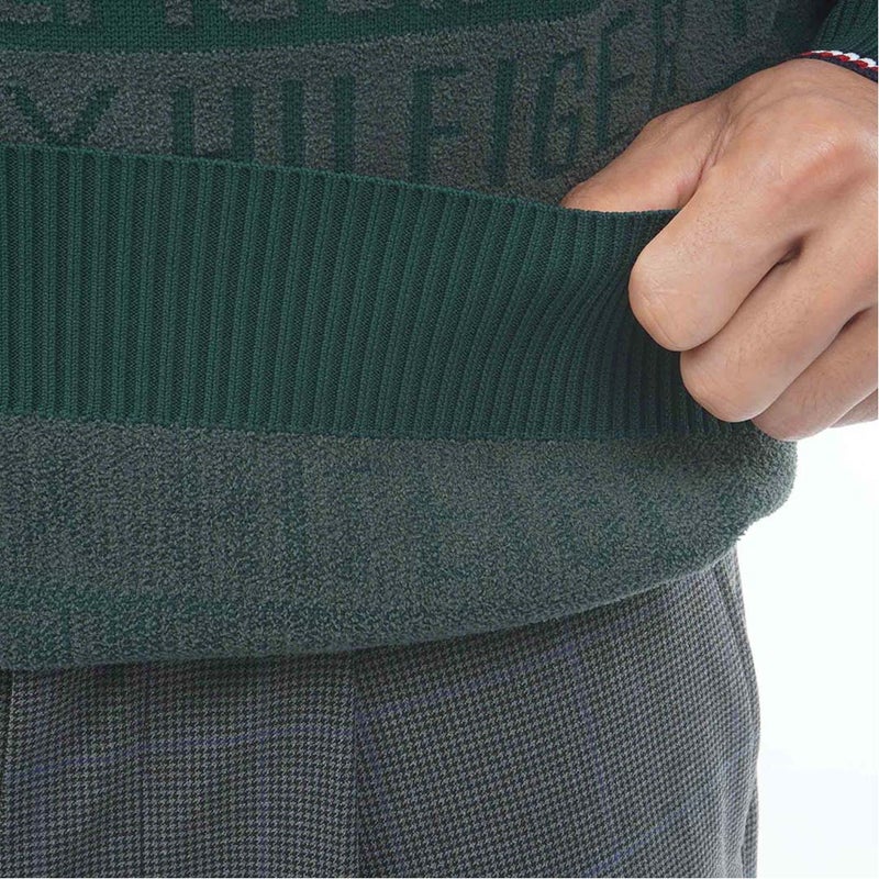 [トミー ヒルフィガー ゴルフ] TOMMY HILFIGER GOLF メンズ ロゴジャガード ハイネックニット THMA679 オリーブ　詳細8