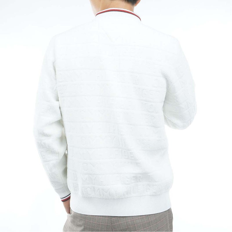 [トミー ヒルフィガー ゴルフ] TOMMY HILFIGER GOLF メンズ ロゴジャガード ハイネックニット THMA679 オフホワイト　詳細2