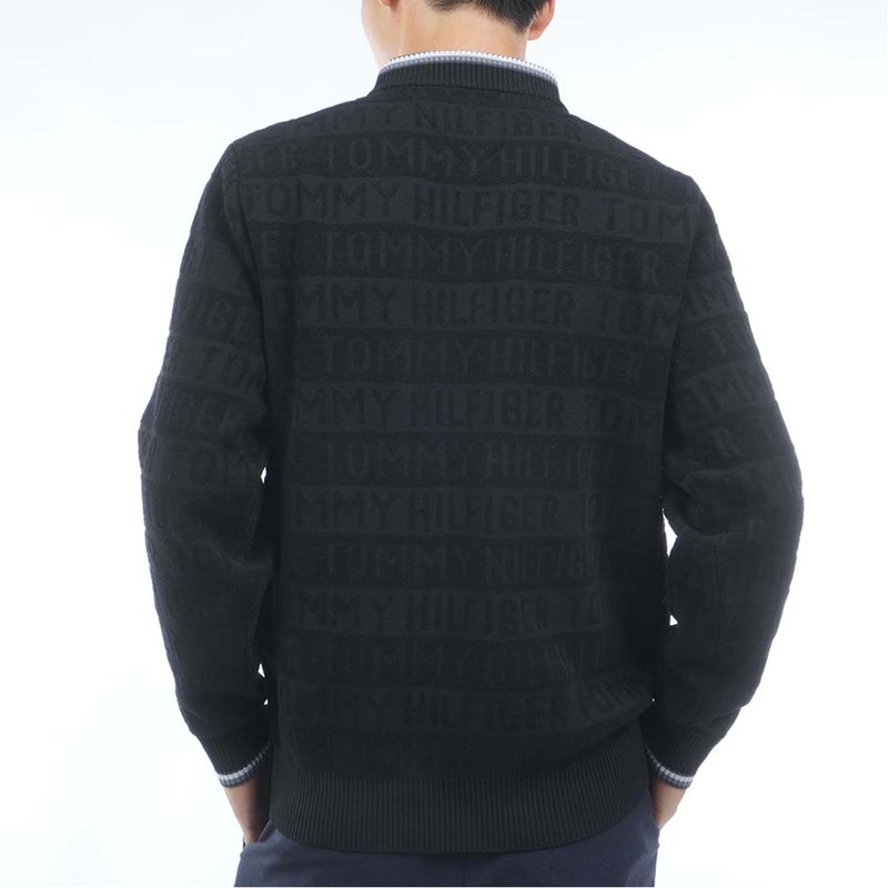 [トミー ヒルフィガー ゴルフ] TOMMY HILFIGER GOLF メンズ ロゴジャガード ハイネックニット THMA679 ブラック　詳細2